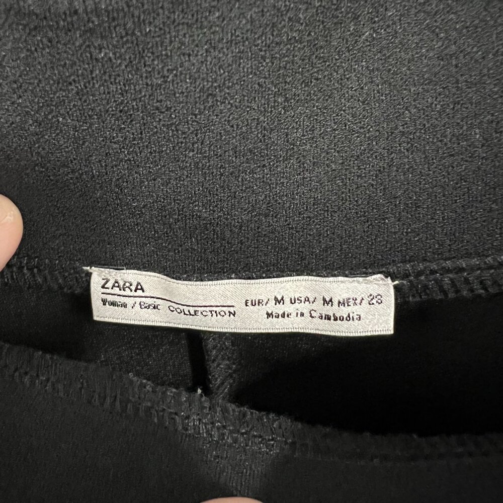 Zara Black off the shoulder split Back top Size Medium - Picture 4 of 10